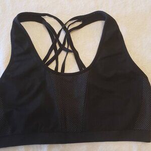 Fabletics Bralette Black with grey blend in center and on back in size M